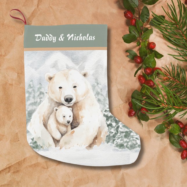 Petite Chaussette De Noël Noël mou papa et l'ours polaire enfant (Créateur téléchargé)