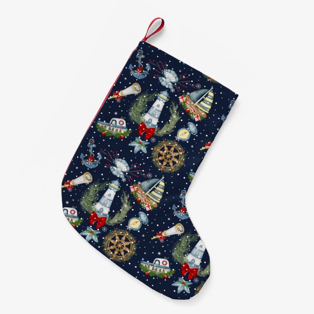 Petite Chaussette De Noël Noël nautique (Devant (Accrochage))