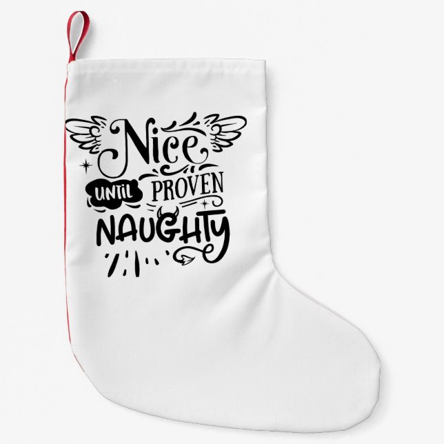 Petite Chaussette De Noël Noël Nice Jusqu'À Proven Naughty Drôle Père Noël (Devant)