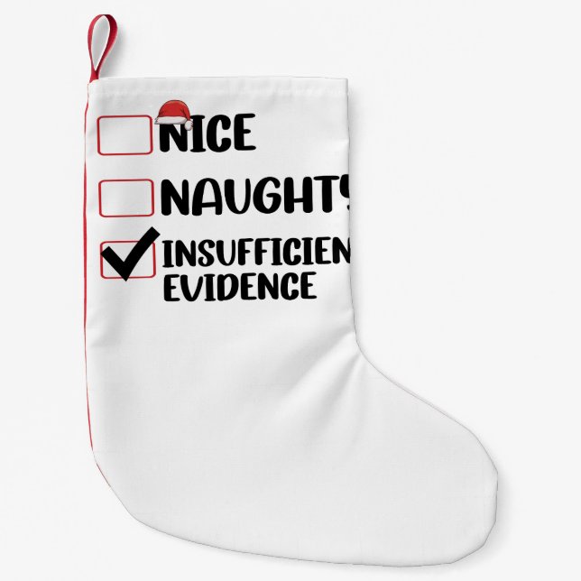 Petite Chaussette De Noël Noël Nice Naughty Preuve insuffisante (Devant)