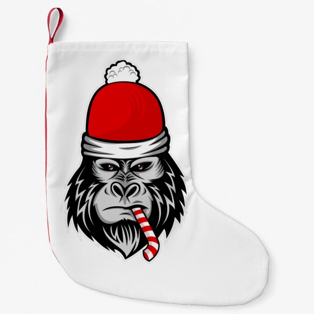 Petite Chaussette De Noël Noël père Noël gorilla (Devant)