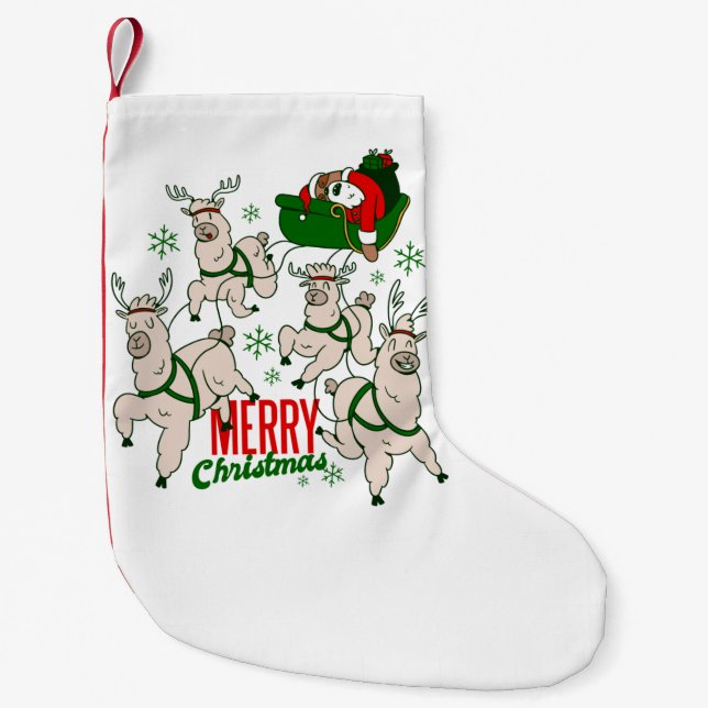 Petite Chaussette De Noël noël père Noël sloth llamas (Devant)