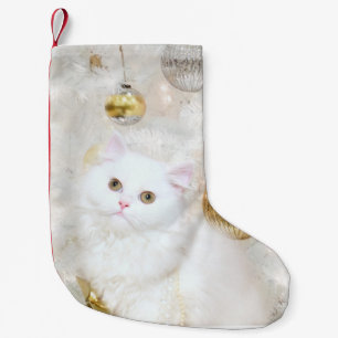 Petite Chaussette De Noël Noël persan blanc de minou