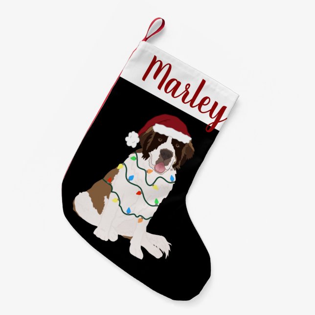 Petite Chaussette De Noël Noël personnalisable Saint Bernard (Devant (Accrochage))