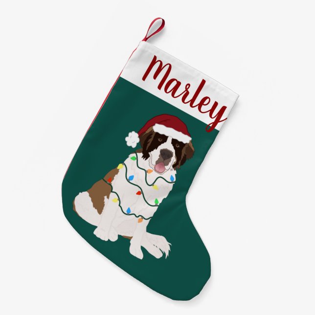 Petite Chaussette De Noël Noël personnalisable Saint Bernard (Devant (Accrochage))