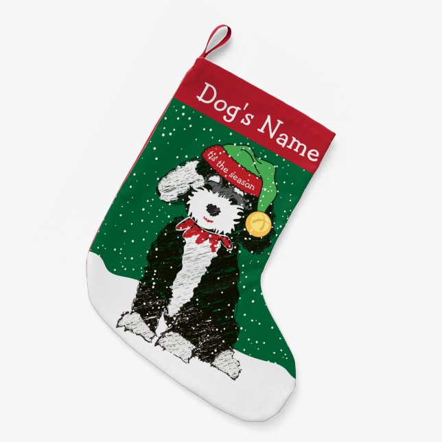 Petite Chaussette De Noël Noël personnalisé Bernedoodle Elf (Devant (Accrochage))