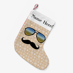 Petite Chaussette De Noël Noël personnalisé drôle en verre de moustache