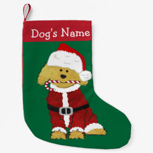 Petite Chaussette De Noël Noël personnalisé Goldendoodle Père Noël