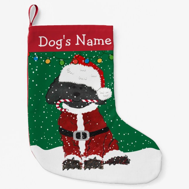 Petite Chaussette De Noël Noël personnalisé Labradoodle Père Noël (Devant)