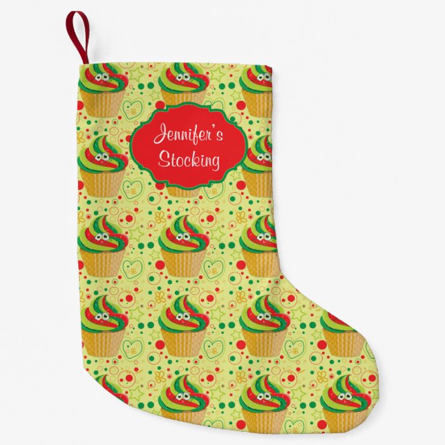 Petite Chaussette De Noël Noël personnalisé Noël Noël Noël Noël Funny Cupcak (Devant)