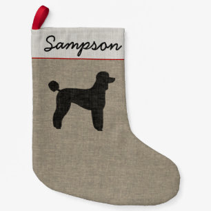 Petite Chaussette De Noël Noël personnalisé par silhouette de chien de