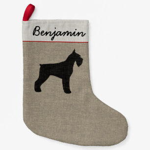 Petite Chaussette De Noël Noël personnalisé par silhouette de chien de