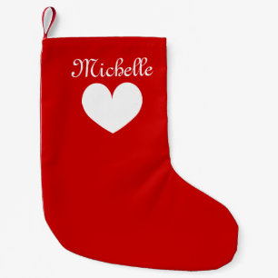 Petite Chaussette De Noël Noël personnalisé stockant le nom et le coeur de