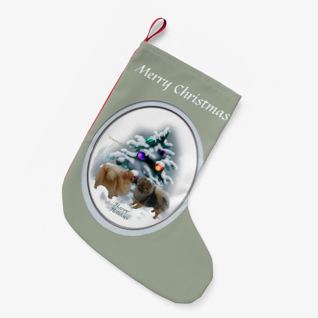 Petite Chaussette De Noël Noël Poméran (Devant (Accrochage))