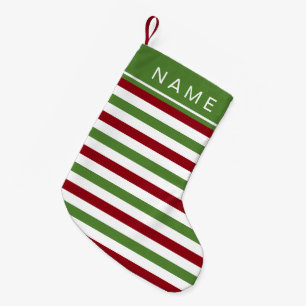 Petite Chaussette De Noël Noël rayé rouge et vert de fête