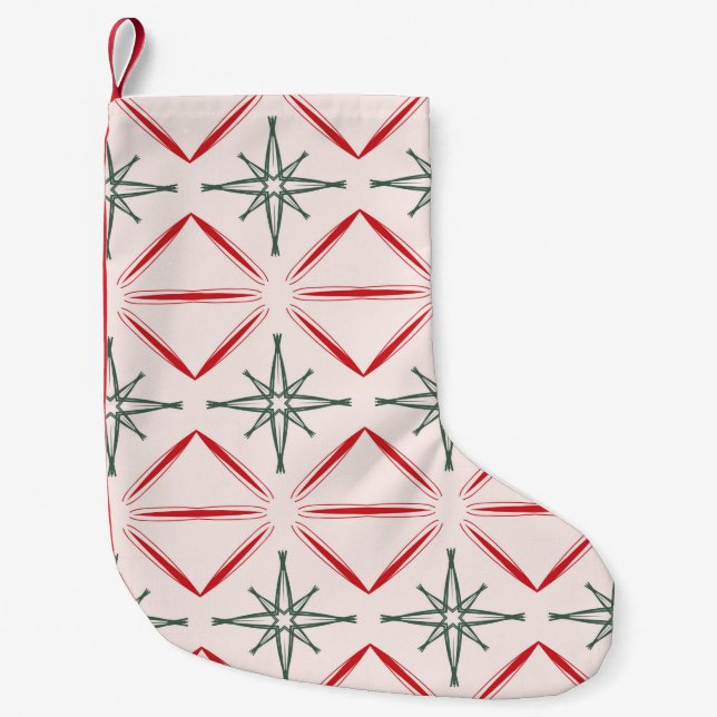 Petite Chaussette De Noël Noël rétro motif sans faille du milieu du siècle e (Devant)
