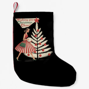 Petite Chaussette De Noël Noël Rétro Vintage 50s Fête 1950s Dame 