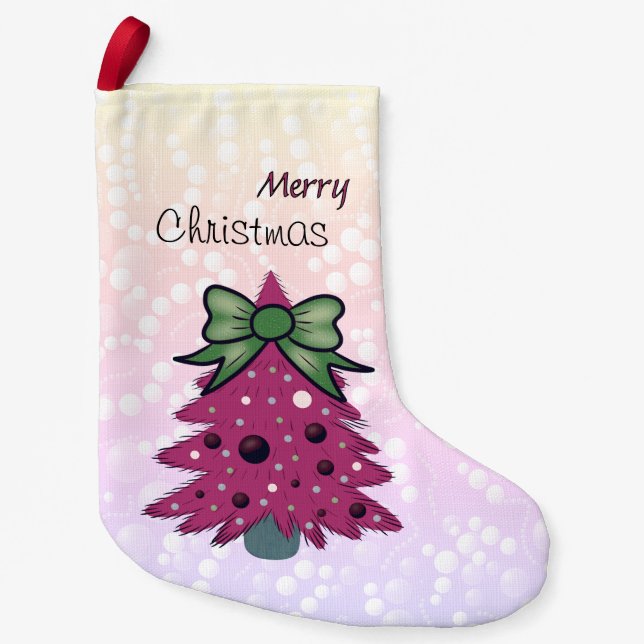 Petite Chaussette De Noël Noël rose (Devant)