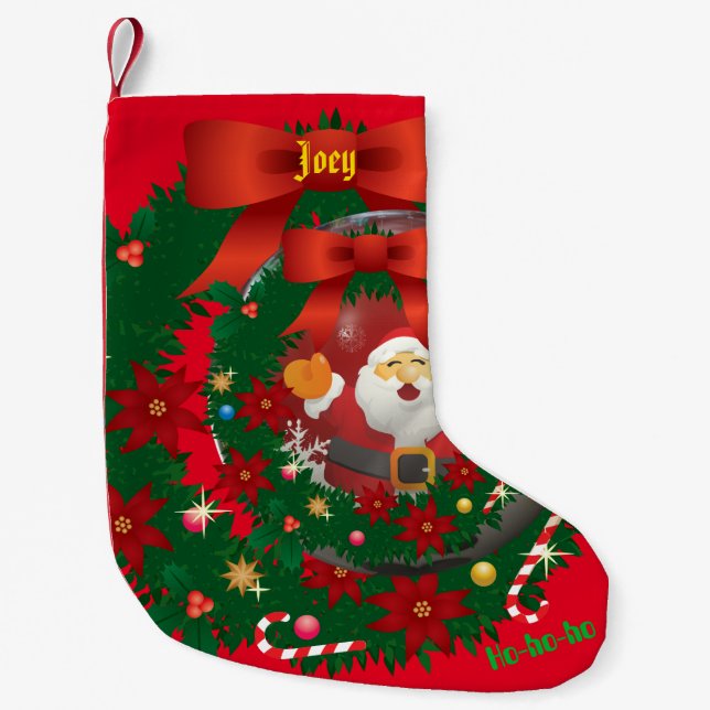 Petite Chaussette De Noël Noël rouge Père Noël Stocking (Devant)