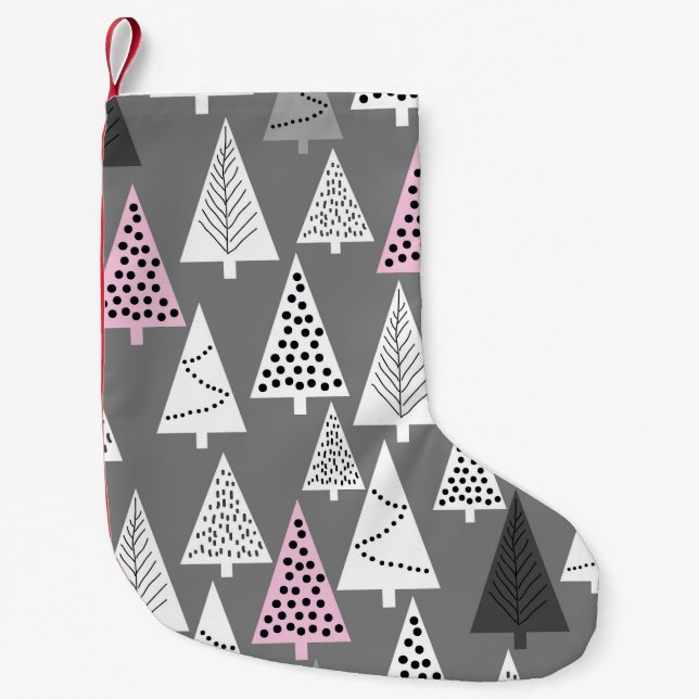 Petite Chaussette De Noël Noël simple : Motif d'arbre Abstrait (Devant)