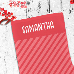 Petite Chaussette De Noël Noël Simple Red Whimschipe Stripes mignonne