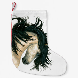 Petite Chaussette De Noël Noël stockant le cheval majestueux Bihrle de peau