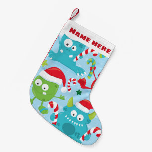 Petite Chaussette De Noël Noël stockant le petit monstre (personnalisez-le)