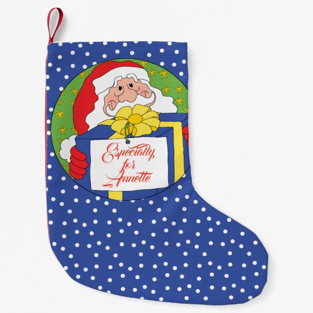 Petite Chaussette De Noël Noël Stocking "Le présent de Sants" (Devant)
