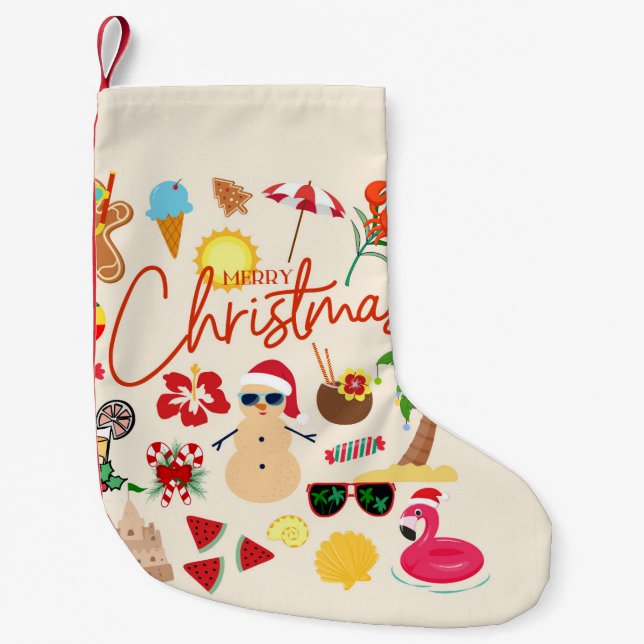 Petite Chaussette De Noël Noël tropical (Devant)