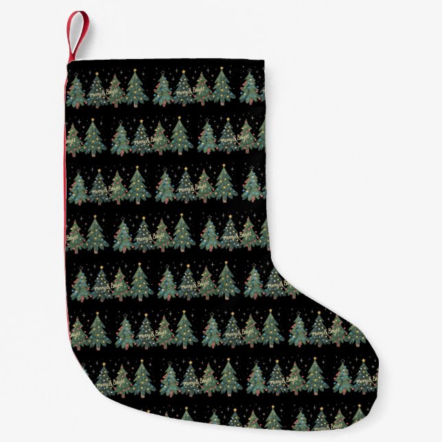 Petite Chaussette De Noël Noël vert arbres Noël Noël Noël (Devant)