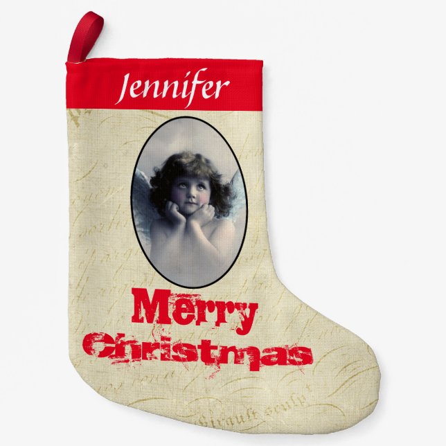 Petite Chaussette De Noël Noël Vintage doux personnalisé (Devant)