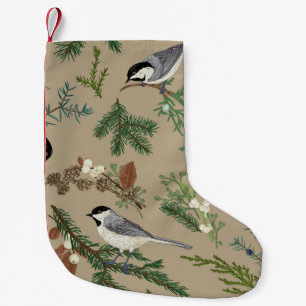 Petite Chaussette De Noël Noël Vintage : Juniper Mistletoe Floral.