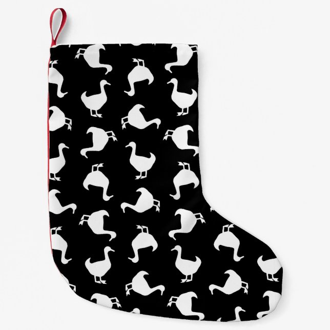 Petite Chaussette De Noël Noir noir et blanc de motif d'impression de (Devant)