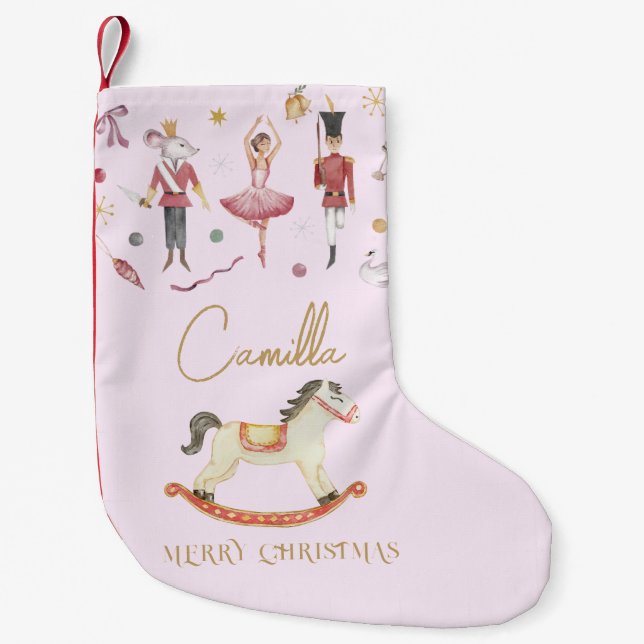 Petite Chaussette De Noël Noisette de Noël Ballerina Cheval Rocking Enfants (Devant)
