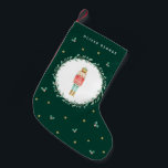 Petite Chaussette De Noël Noisette traditionnelle botanique de Noël mignon<br><div class="desc">Nutcracker aquarelle botanique mignon traditionnel Noël festif cadeau de vacances vert foncé design de stockage de vacances.</div>