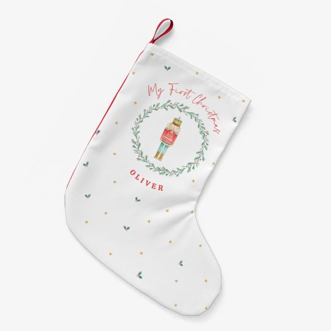 Petite Chaussette De Noël Noisette traditionnelle botanique de Noël mignon (Devant (Accrochage))
