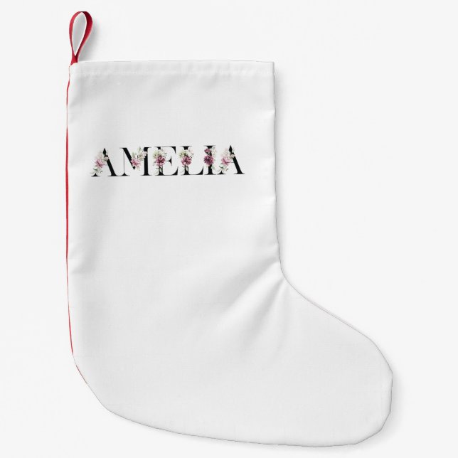 Petite Chaussette De Noël Nom Amelia (Devant)