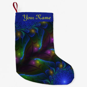 Petite Chaussette De Noël Nom d'art fractal abstrait moderne lumineux coloré