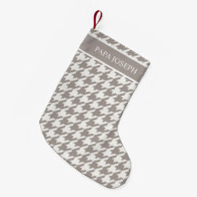 Nom de famille en houndstooth Bark Greige
