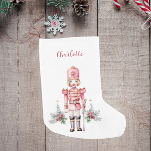 Petite Chaussette De Noël Nom de la fille de noisette rose