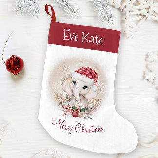 Petite Chaussette De Noël Nom de la fille Eléphant mignonne Noël Stocker