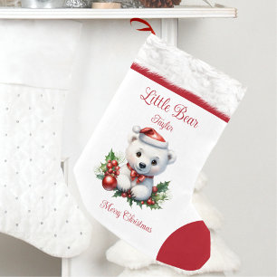 Petite Chaussette De Noël Nom de la petite ours Famille Correspondant de mig