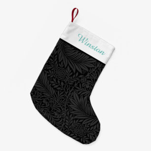Petite Chaussette De Noël Nom de l'animal de compagnie Black Floral Script T