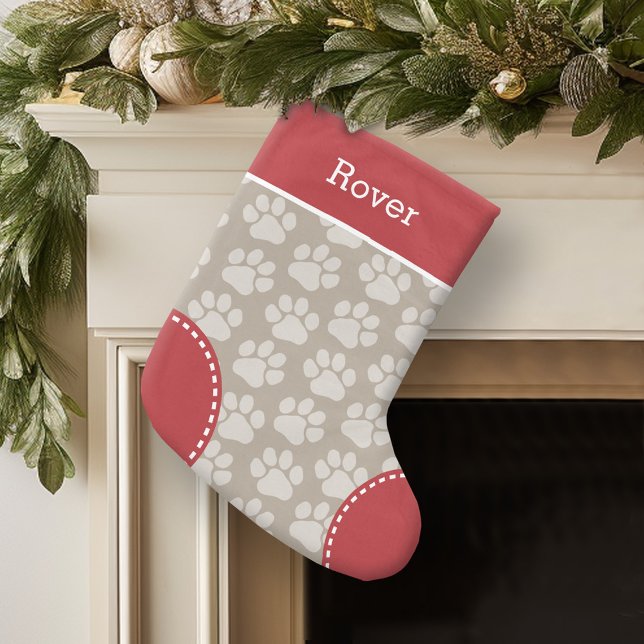 Petite Chaussette De Noël Nom de l'animal de compagnie personnalisé du Motif (Personalized Christmas Stocking)