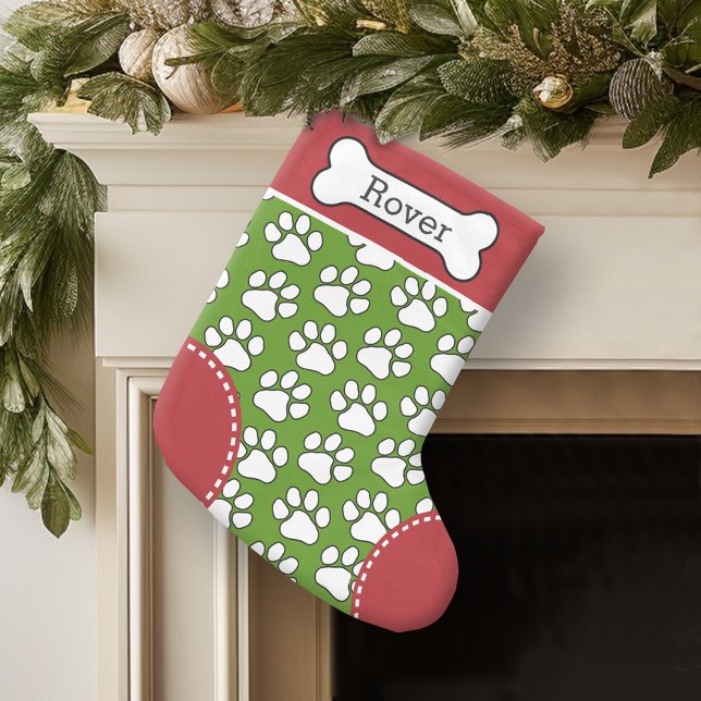 Petite Chaussette De Noël Nom de l'animal de compagnie personnalisé du Motif (Personalized Christmas Stocking)