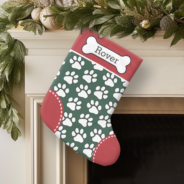 Petite Chaussette De Noël Nom de l'animal de compagnie personnalisé du Motif (Personalized Christmas Stocking)