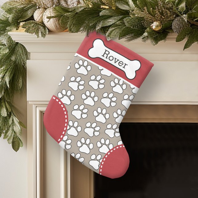 Petite Chaussette De Noël Nom de l'animal de compagnie personnalisé du Motif (Personalized Christmas Stocking)
