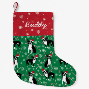 Petite Chaussette De Noël Nom du chien personnalisé de Boston Terrier Dog