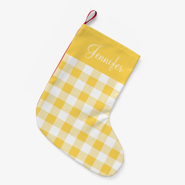 Petite Chaussette De Noël Nom du Motif  Jaune (Devant (Accrochage))