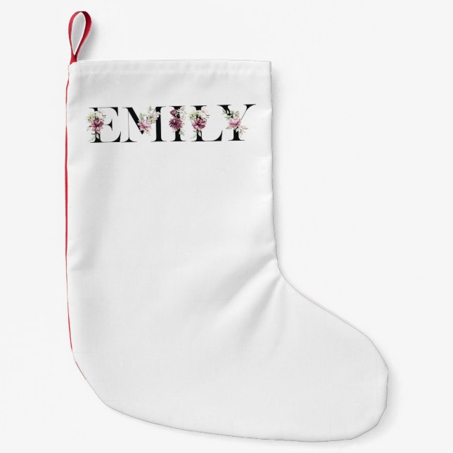 Petite Chaussette De Noël Nom Emily (Devant)